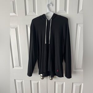 Polo Ralph Lauren Lightweight Hoodie Black – Red Pony Logo, Grey Hood, Men’s L